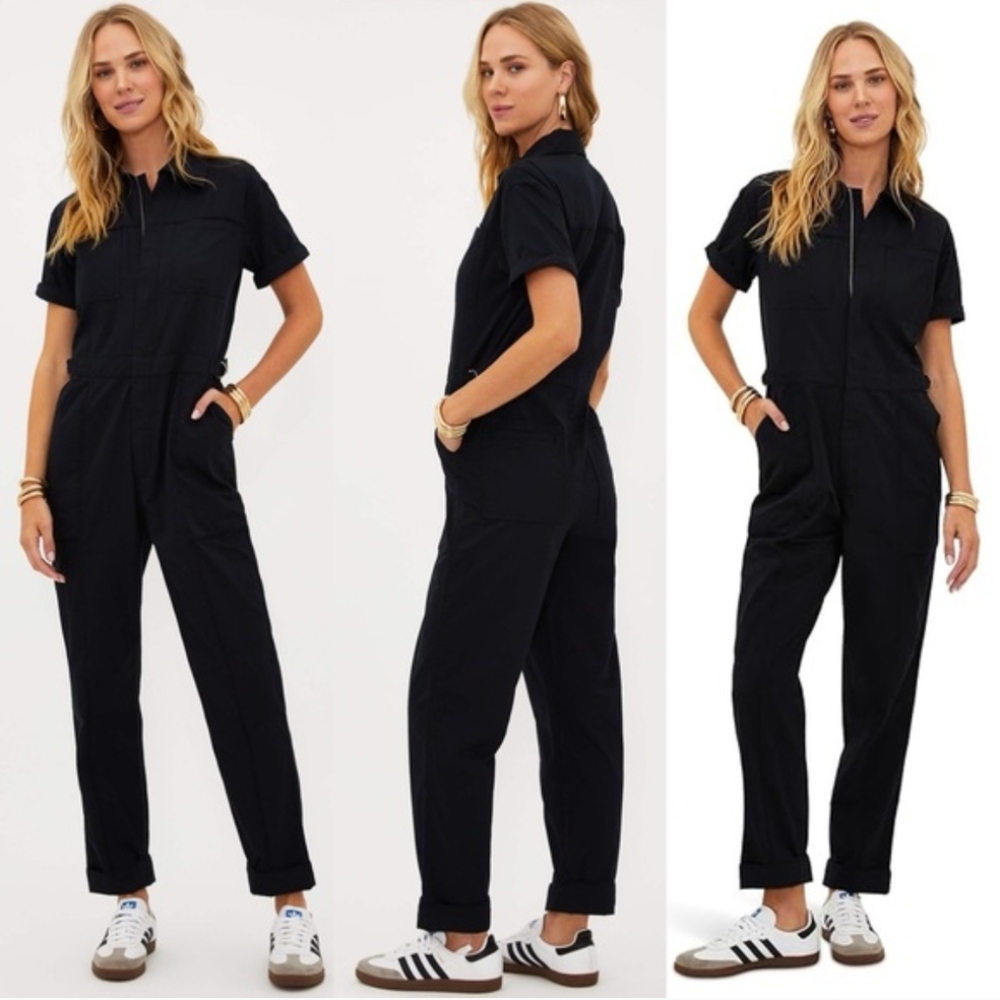 Beach Riot Racertrack Black Jumpsuit Romper Size XL